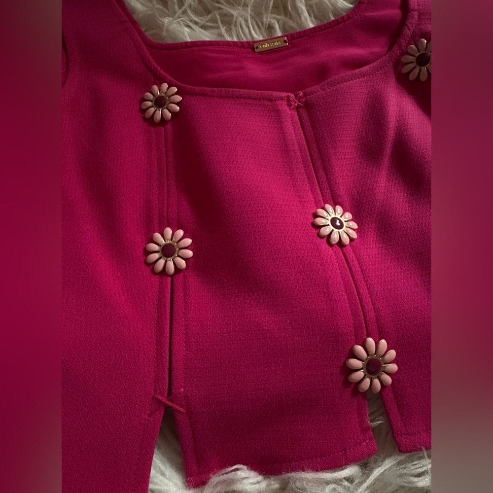 NWOT Cult Gaia Pina Floral-appliqué Top Size XS - Picture 4 of 7